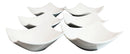 Pack Of 6 Contemporary White Quad Cornered 12oz Rice Soup Sauce Porcelain Bowls