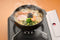 Japanese Red Donabe Ceramic Hot Clay Pot Bowl Casserole 32oz With Wooden Base