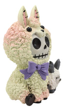 Ebros Gift 3.25" Tall Furrybones Paco The Fluffy Sheep Lamb with Purple Ribbon Collectible Figurine