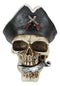 Pirate Captain Hook Marauder Skull With Golden Earring Statue Skeleton Decor