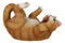 Tipsy Thirsty Feline Drinking Orange Tabby Kitty Cat Wine Bottle Holder Figurine