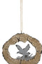 Rustic Western Bald Eagle Faux Wood Log Slice Set of 4 Christmas Tree Ornaments