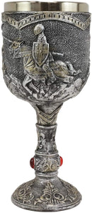 Medieval Royal Charging Horse Knight Chivalry Wine Drink Goblet Chalice 5oz