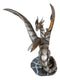 Steampunk Cyborg Planetarium Dragon 'Silverton' Decorative Figurine 11.75"H