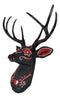 Gothic Day of The Dead Black Red Buck Stag Deer Tribal Sugar Skull Wall Decor