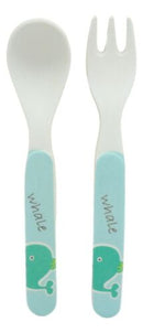 Moby Dick Whale Kids Children Toddler Baby 5 Piece Organic Bamboo Dinnerware Set