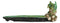 Ebros Green Dragon on Skull Stick Incense Burner 10.75" Length Functional Decor