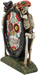 Ebros Sugar Skull Skeleton Latino Couple Desktop Table Clock Statue 6.25" Tall