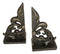 Ebros Rustic Cast Iron Ornate Fleur De Lis Bookends Set Statue 8.5" Tall in Faded Bronze Antique Finish 6.25" H French Royal Stylized Lily Decorative Office Study-Room Library Desktop Decor Figurines