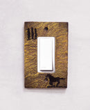 Set of 2 Western Horse And Pine Trees Silhouette Wall Single Rocker Switch Plate