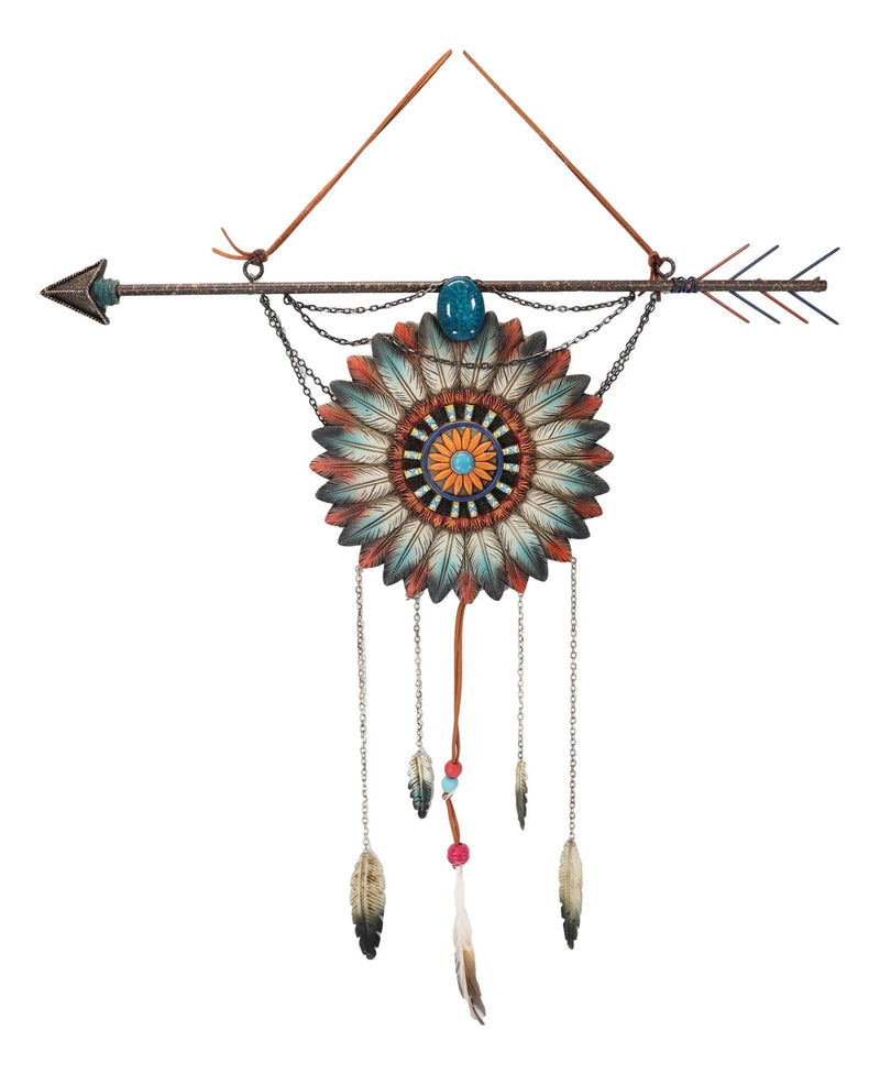 Pack Of 2 Southwestern Boho Chic Indian Arrow Dreamcatcher Feathers Wall Decors