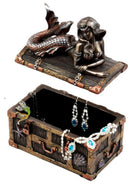 Bronzed Mermaid Nerida Resting On Sunken Treasure Jewelry Box Figurine 5.25"L