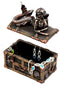 Bronzed Mermaid Nerida Resting On Sunken Treasure Jewelry Box Figurine 5.25"L