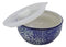 Ming Style White Blue Floral Design Ceramic Meal Lunch Storage Bowl With Lid