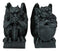 Set of 2 Notre Dame Gothic Guardian Gargoyles With Bat Sword & Shield Figurines