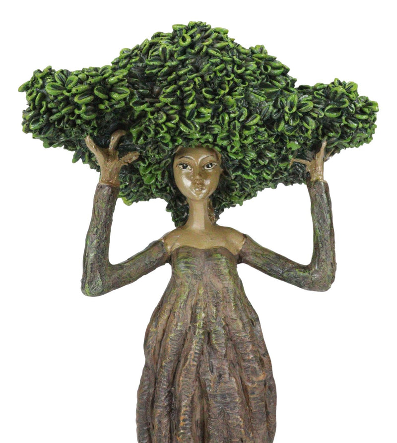 Greenman Tree Woman Gaia Dryad Ent Native Fixing Leafy Canopy Crown Figurine