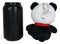 Ebros Furry Bones Skeleton Pandie Panda with Red Bow Tie Plush Toy Doll 6" Tall