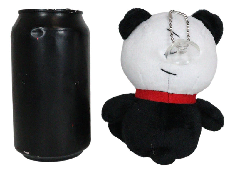 Ebros Furry Bones Skeleton Pandie Panda with Red Bow Tie Plush Toy Doll 6" Tall