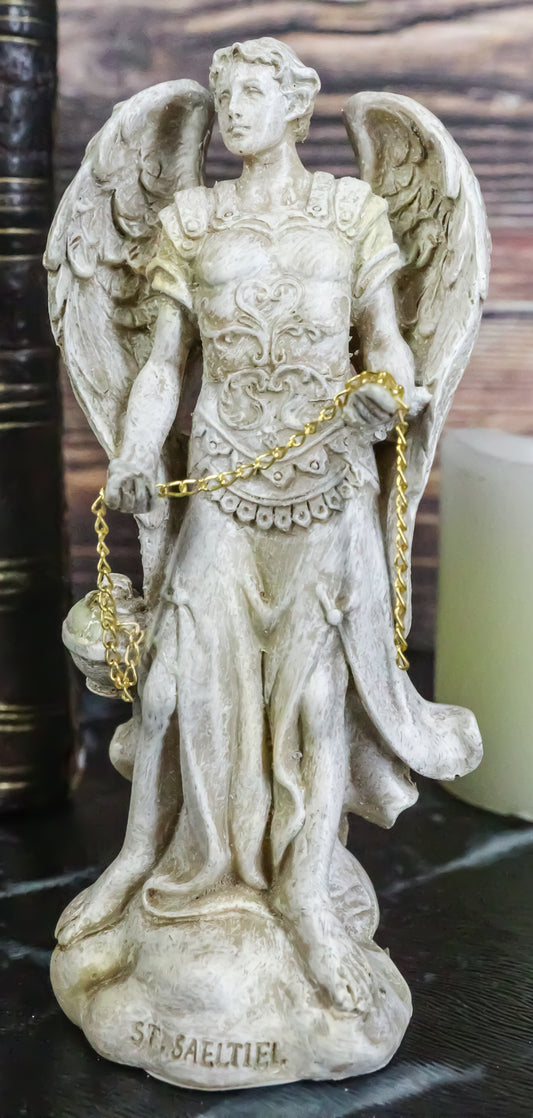 Ebros Holy Archangel Saint Sealtiel Statue 5"H Prayer of God Worship And Intercession - Ebros Gift