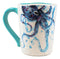 Nautical Marine Blue White Octopus And Bubbles Ceramic Drinking Coffee Mug Cup