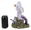 Large Sirens of The Seas Necromancer Gothic Mermaid Holding A Skull Figurine