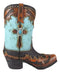 7"H Rustic Western Cowboy Turquoise Boot Figurine Stationery Holder Flower Vase