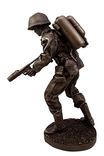 Ebros Gift Military WW2 Flamethrower Ground Troop Soldier Decorative Figurine 12" Tall