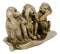 Whimsical See Hear Speak No Evil Rainforest Ape Monkeys On Banana Leaf Statue