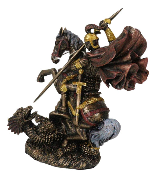 Ebros Saint George The Dragon Slayer Statue 4.75" Tall Christian Crusader Knight - Ebros Gift