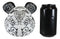 Ebros Black White Tattoo Tooled Floral Heart Panda Bear Head Day Of The Dead Figurine