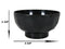 Ebros Japanese Contemporary Black Lacquer Ridged Bowls Made In Japan Set of 10