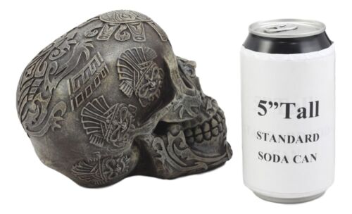 Mesoamerican Maya Aztec Skull Statue 5"Tall Tribal Tattoo Mexica Pantheon Gods