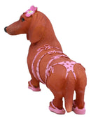 Ebros Doxie Collection Pink Polkadot Bikini Beach Bod Sexy Dachshund Figurine 6"Long As Whimsical Wiener Dog Decor Collectible