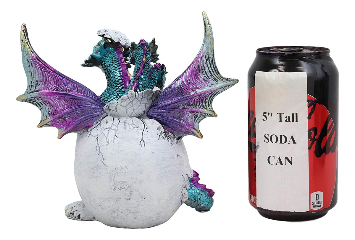 Metronome Crystal Purple Blue Hydra Dragon Hatchling Breaking Out Of Egg Statue