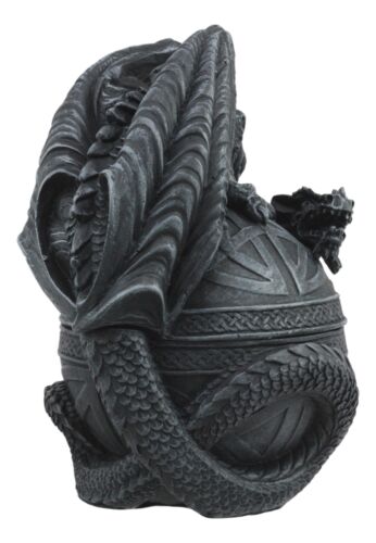 Ebros Bone Collector Celtic Druid Dragon Sitting On Gyrosphere Orb Jewelry Box Statue