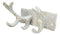 Ebros Cast Iron Vintage White Western Rustic Stag Deer Trophy Antler Rack Wall Hooks
