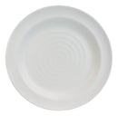 Pack Of 6 Contemporary Irregular Ridged Matte White Melamine Large Dinner Plates