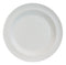 Pack Of 6 Contemporary Irregular Ridged Matte White Melamine Large Dinner Plates