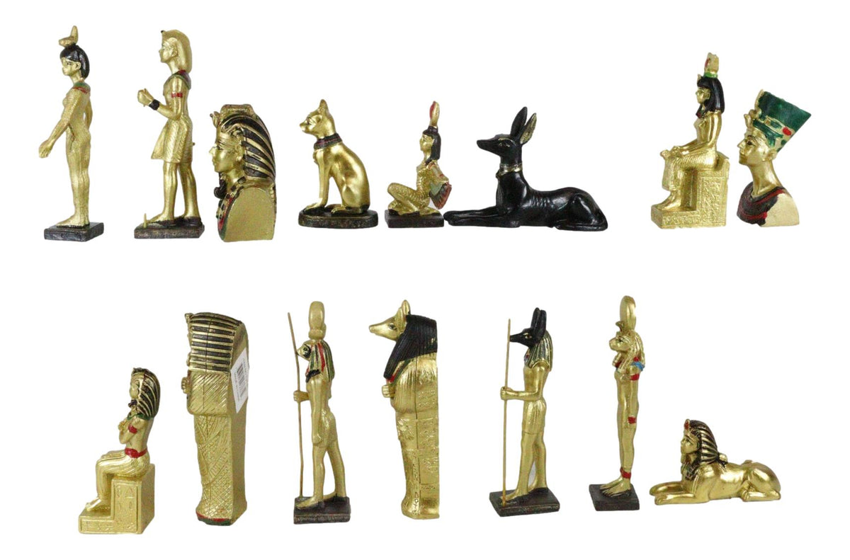 Ebros Miniature Egyptian Obelisk Gods Goddesses Pharaoh And Royalty Figurine Set of 16 - Ebros Gift