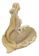 Ebros Nautical Sand Brown Abstract Mermaid With Sea Shell Ornaments Figurine