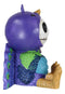 Furry Bones Pretty Purple Dandy Peacock Skeleton with Bowtie and Train Figurine