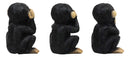 Ebros Silly See Hear Speak No Evil Baby Chimpanzees Figurine Set Of 3 Three Wise Apes Of The Jungle No Evils Monkeys Collectible Decor 4"Tall
