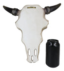 Western Bull Cow Skull With Floral Lilies & Golden Nailheads Wall Decor Plaque