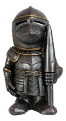 Anime Chibi Medieval Knight Suit Of Armor With Jousting Lance Pike Figurine 4"H