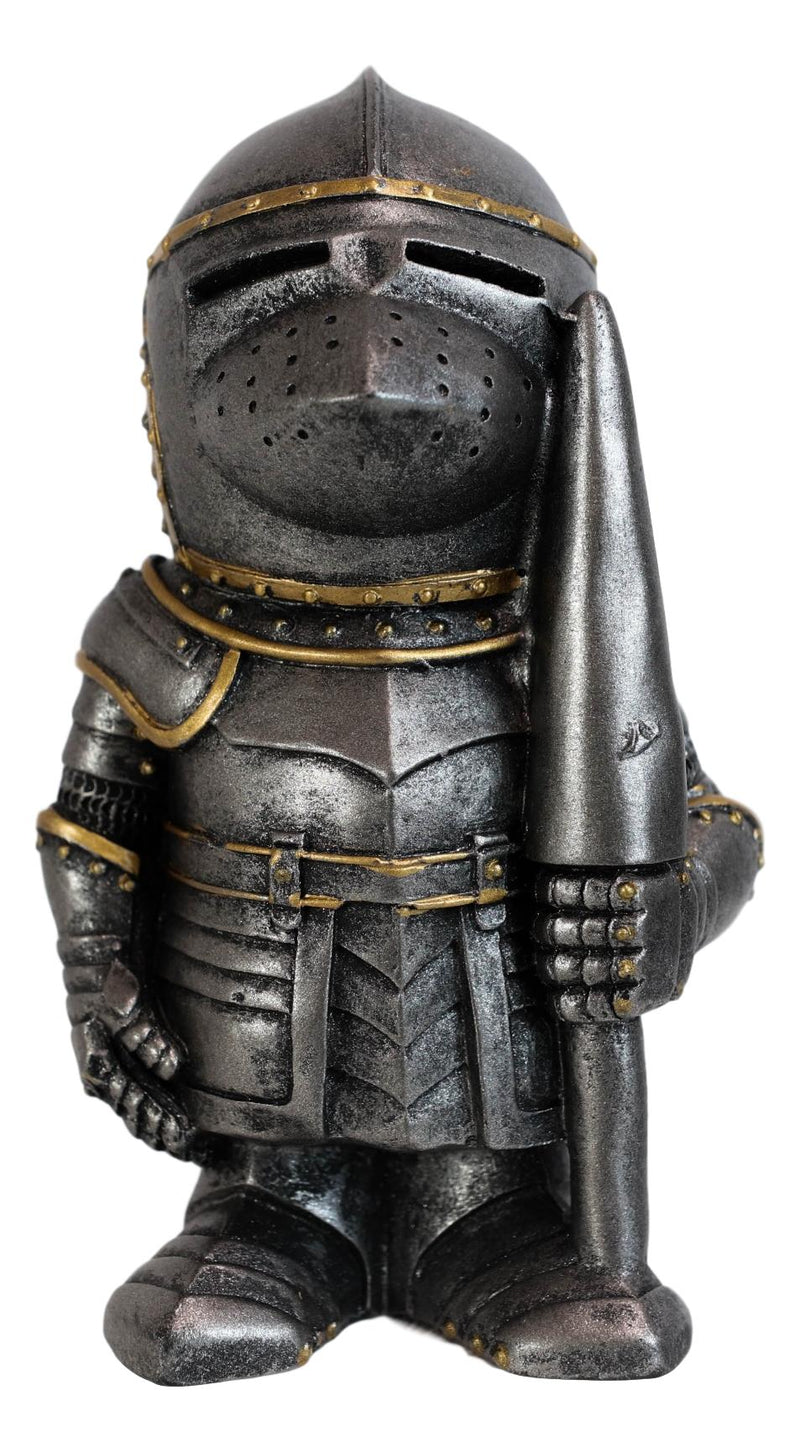 Anime Chibi Medieval Knight Suit Of Armor With Jousting Lance Pike Figurine 4"H