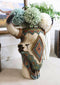 Colorful Southwestern Tribal Aztec Diamond Vectors Cow Skull Vase Planter Decor