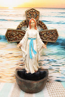 Ebros Our Lady of Grace Mary Wall Mounted Or Desktop Dresser Plaque Holy Water Font