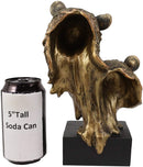 Ebros Gift 9" Tall Black Bear and Cub Head Bust Figurine with Black Pedestal