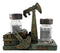 Rustic Vintage Oil Derrick Rig Pump Glass Salt And Pepper Shakers Holder Decor