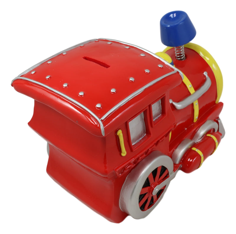 Large Red Choo Choo Train Boys Girls Children Money Coin Piggy Bank Figurine